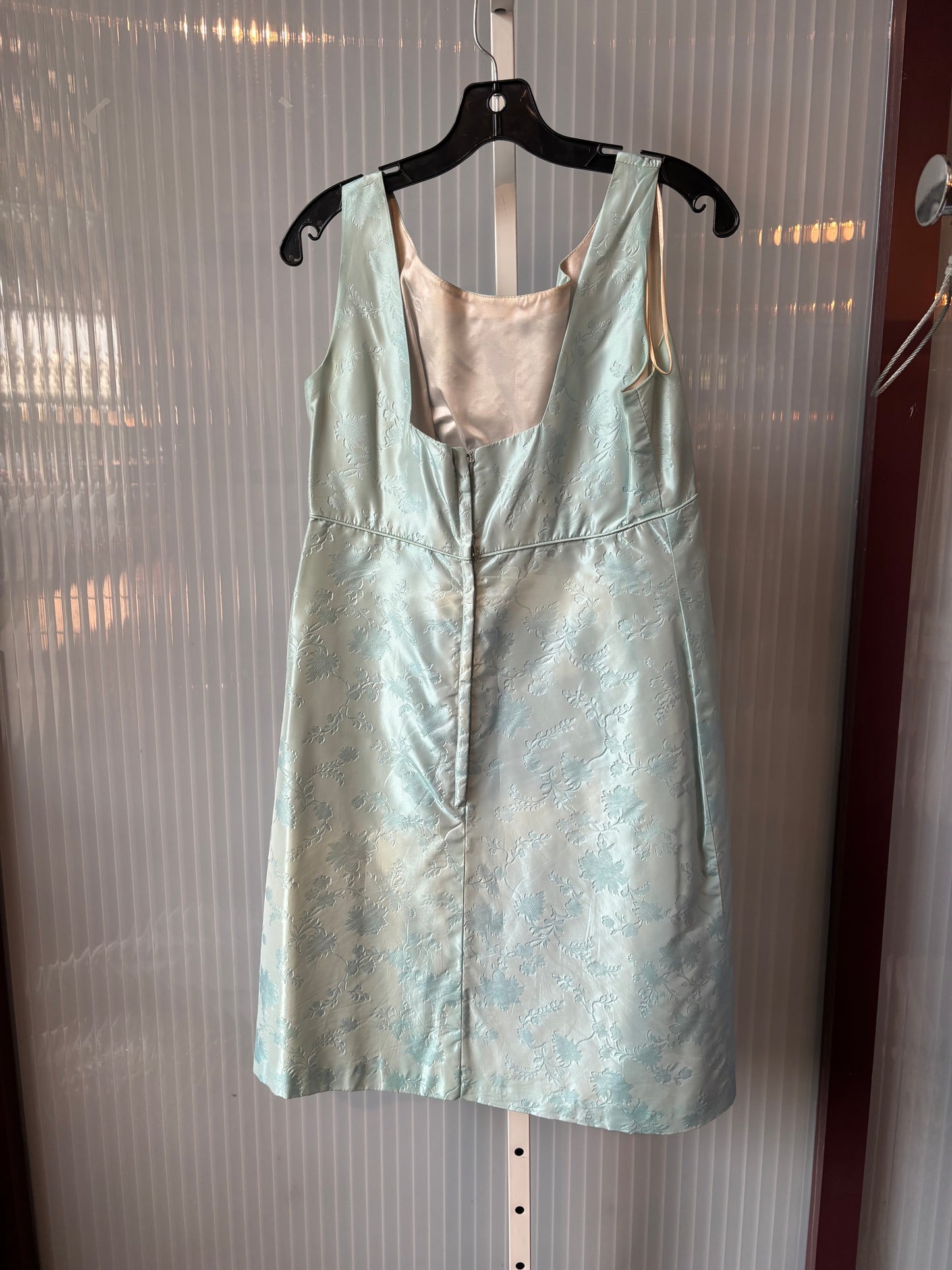 1960s Robin Egg Blue Jacquard 2-Piece Dress & Coat