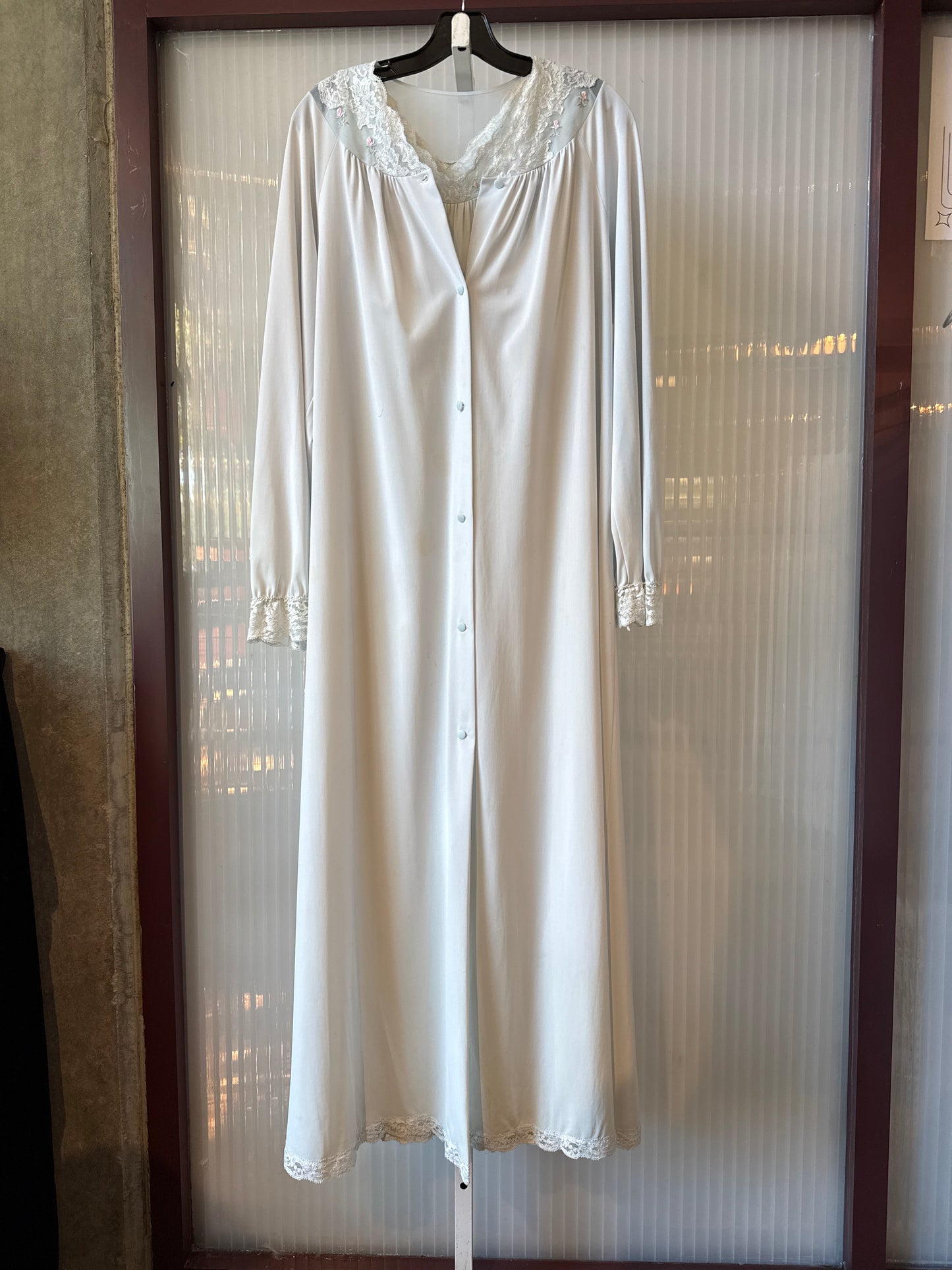 1970s Light Blue Nightgown 2-piece set