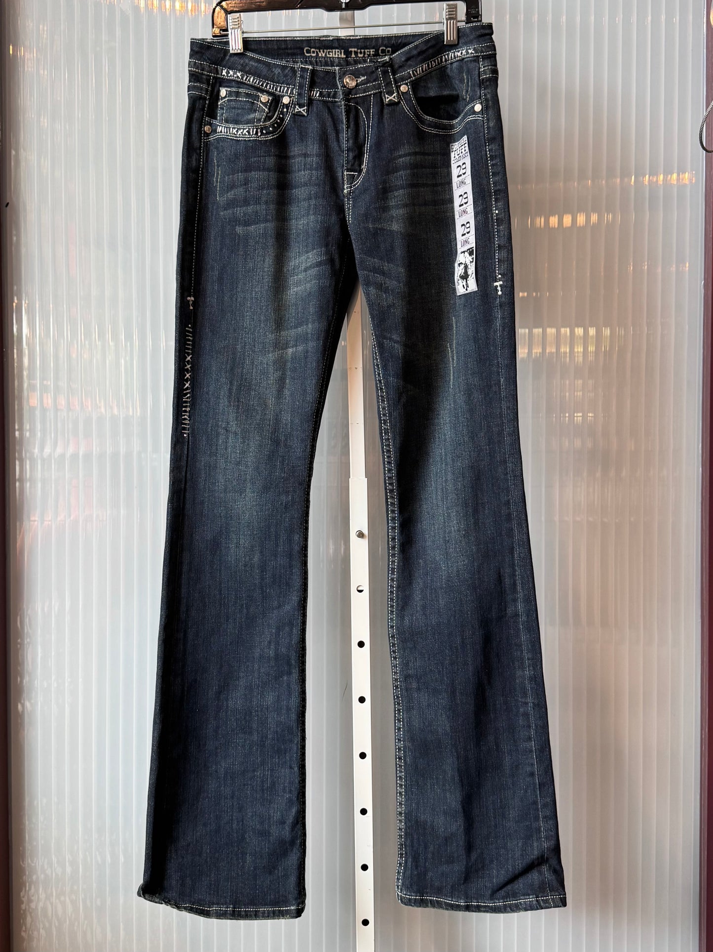 Y2K Sparkly Bedazzled Dark Blue Jeans