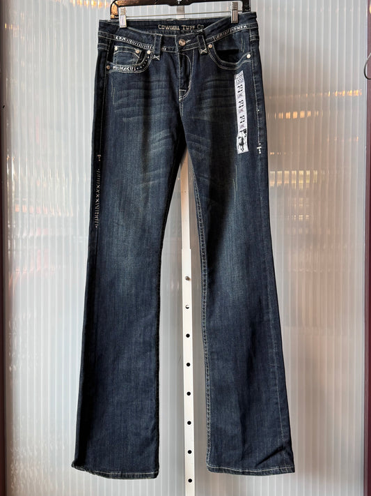 Y2K Sparkly Bedazzled Dark Blue Jeans