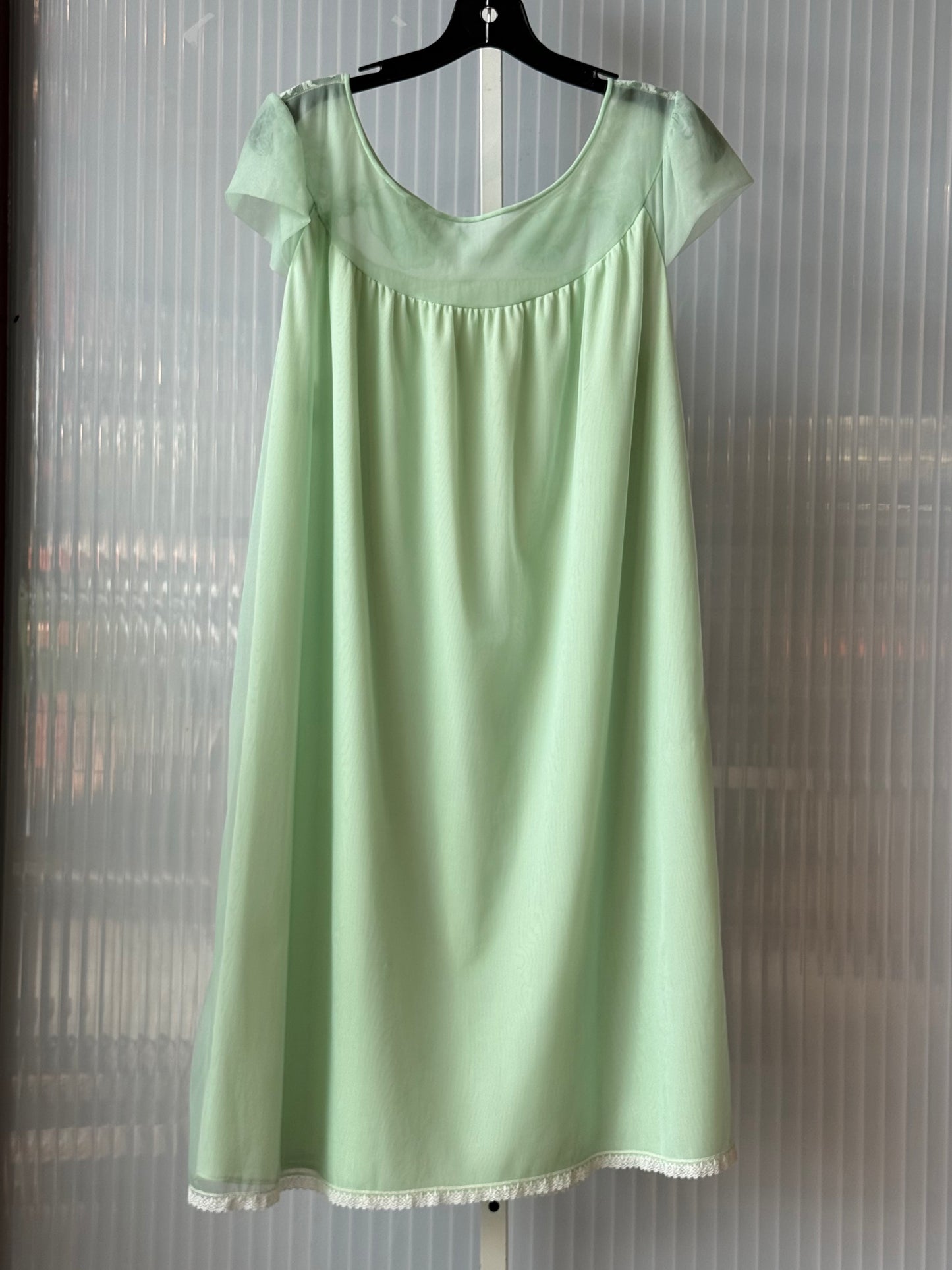 1960s Sea Green Embroidered Nightie