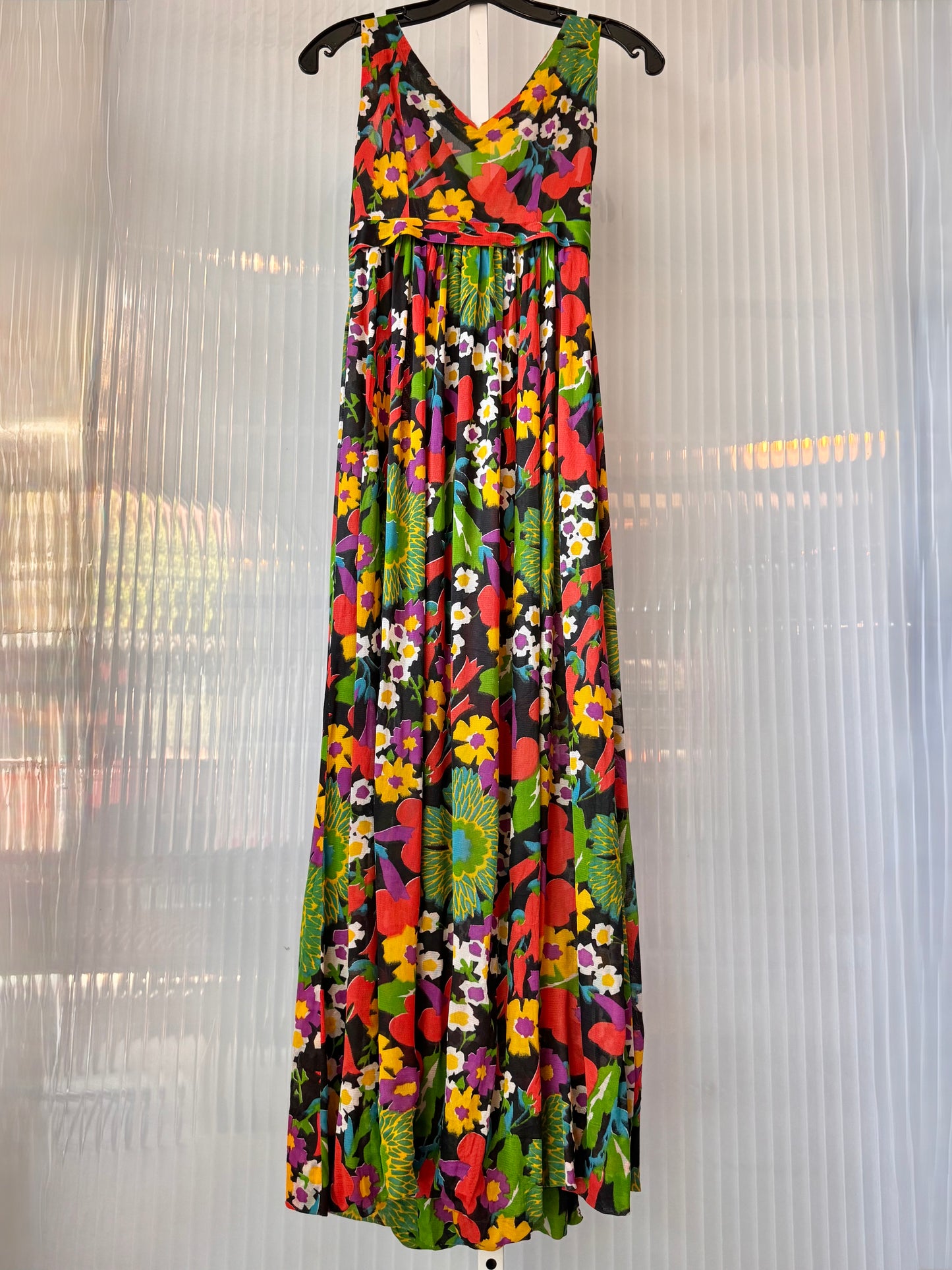 1960s Floral Multicolor Wrap Dress