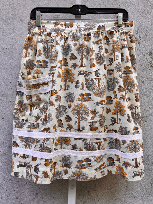 1950s Cottagecore Fox & Mushroom Apron
