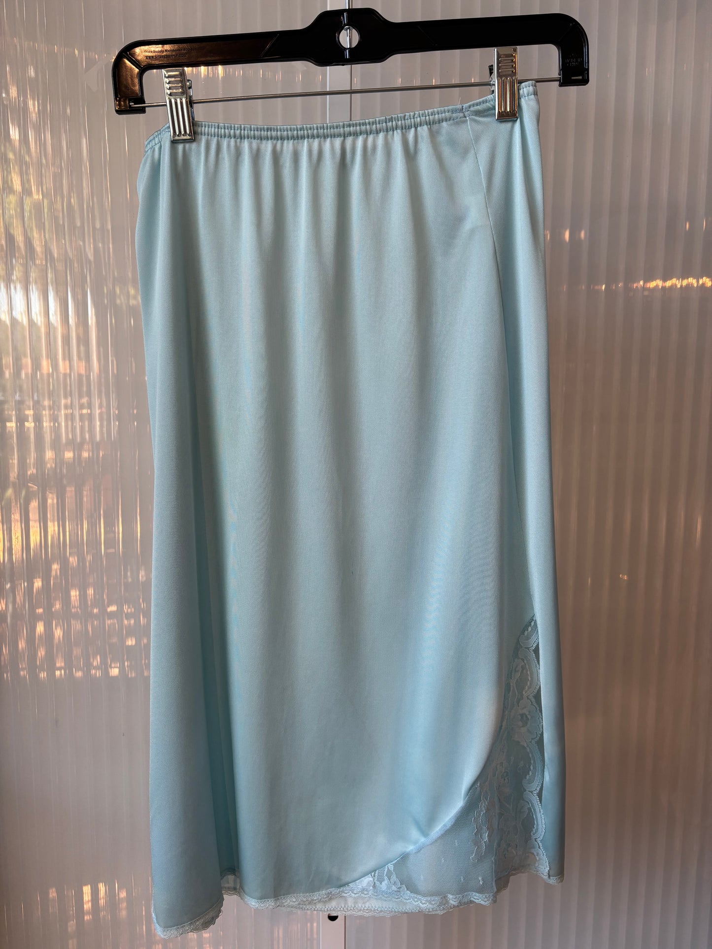 1960s Sky Blue Skirt Slip w/ Lace Detail