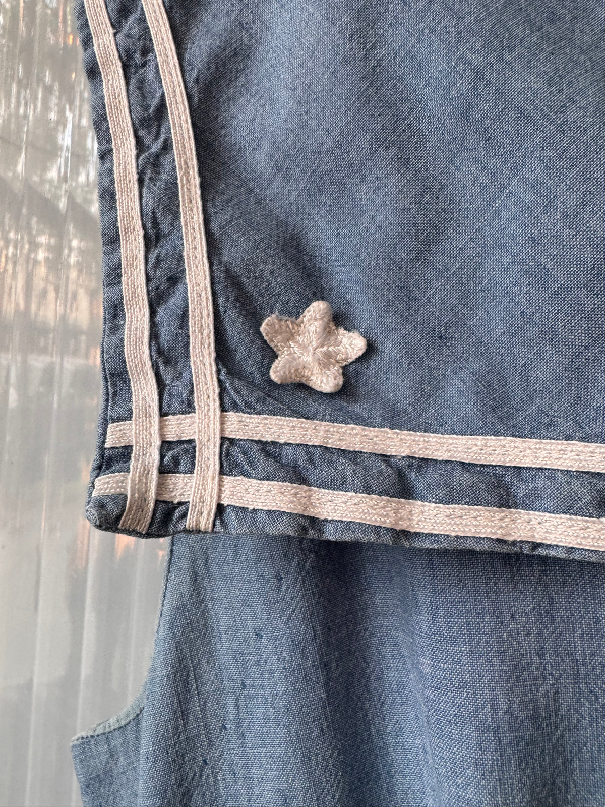 1980s does 1940s Blue Chambray Sailor Dress