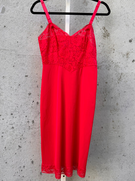 1960s Heiress Red Lace Slip
