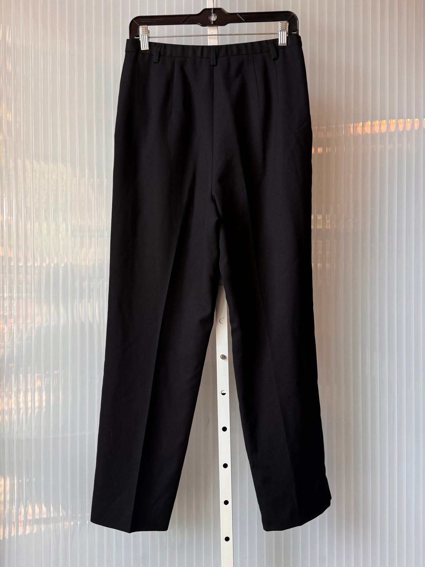 1990s Black Wool Jacket & Pants Suit Set