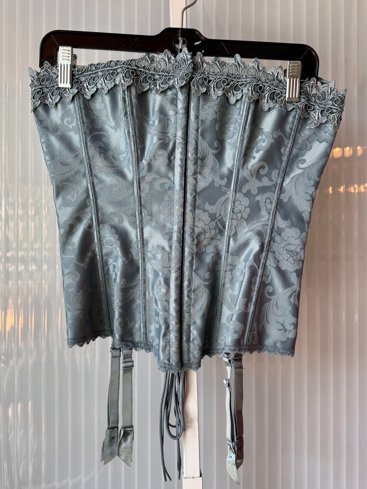 Y2K Fredericks of Hollywood Powder Blue Jacquard Corset