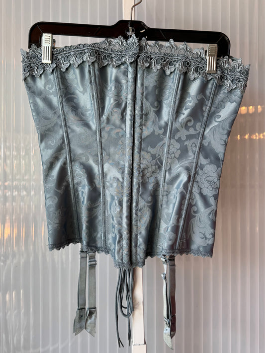 Y2K Fredericks of Hollywood Powder Blue Jacquard Corset