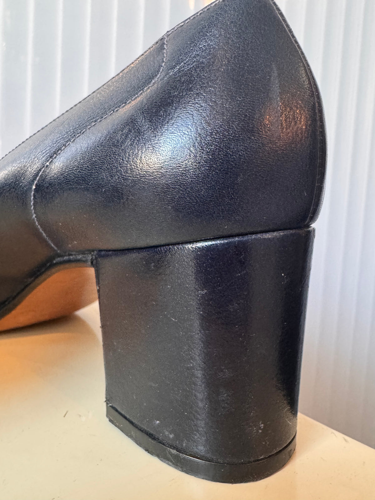 1960s Blue-Black Block Heels