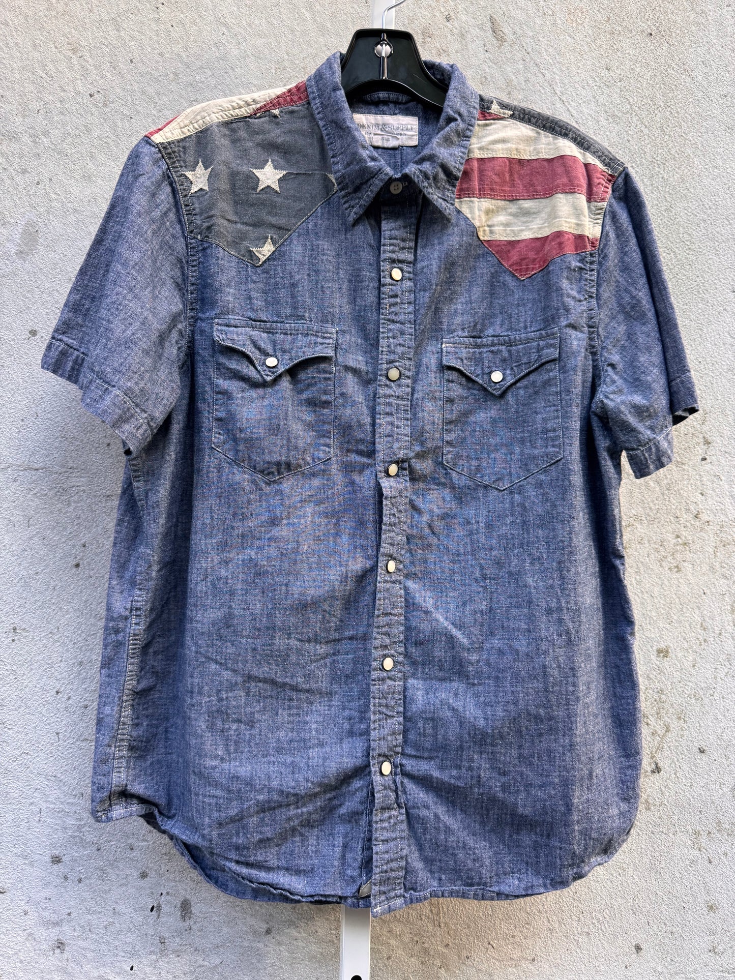 Ralph Lauren Denim American Flag Pearl Snap Shirt