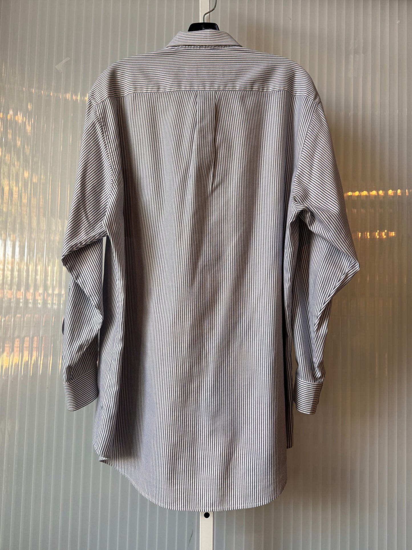 1990s Blue & White Striped Button-up Shirt