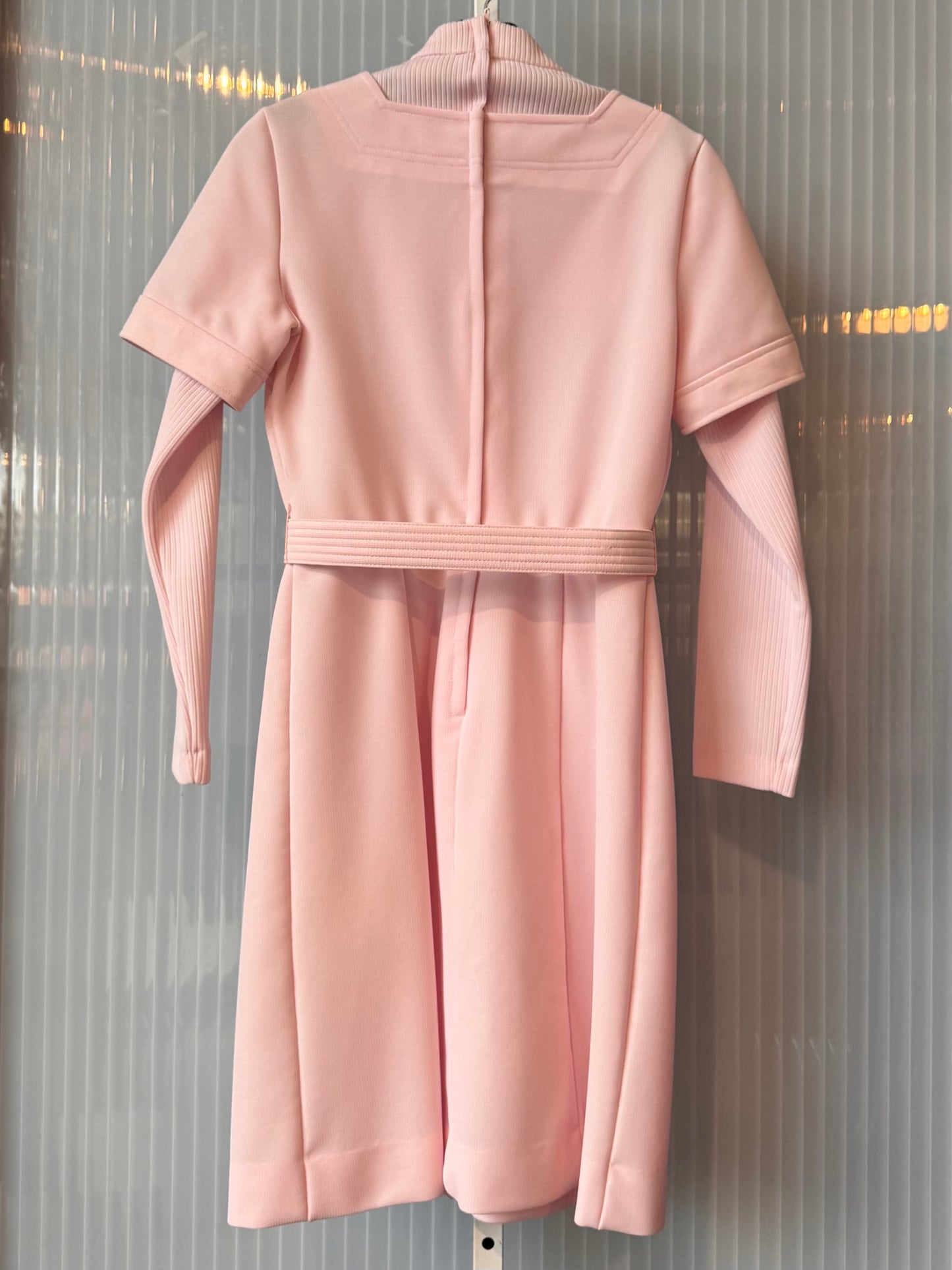 1970s Baby Pink Mod Style Dress