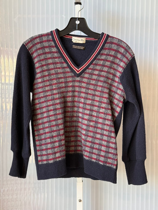 1980s Dior Navy Blue Sweater