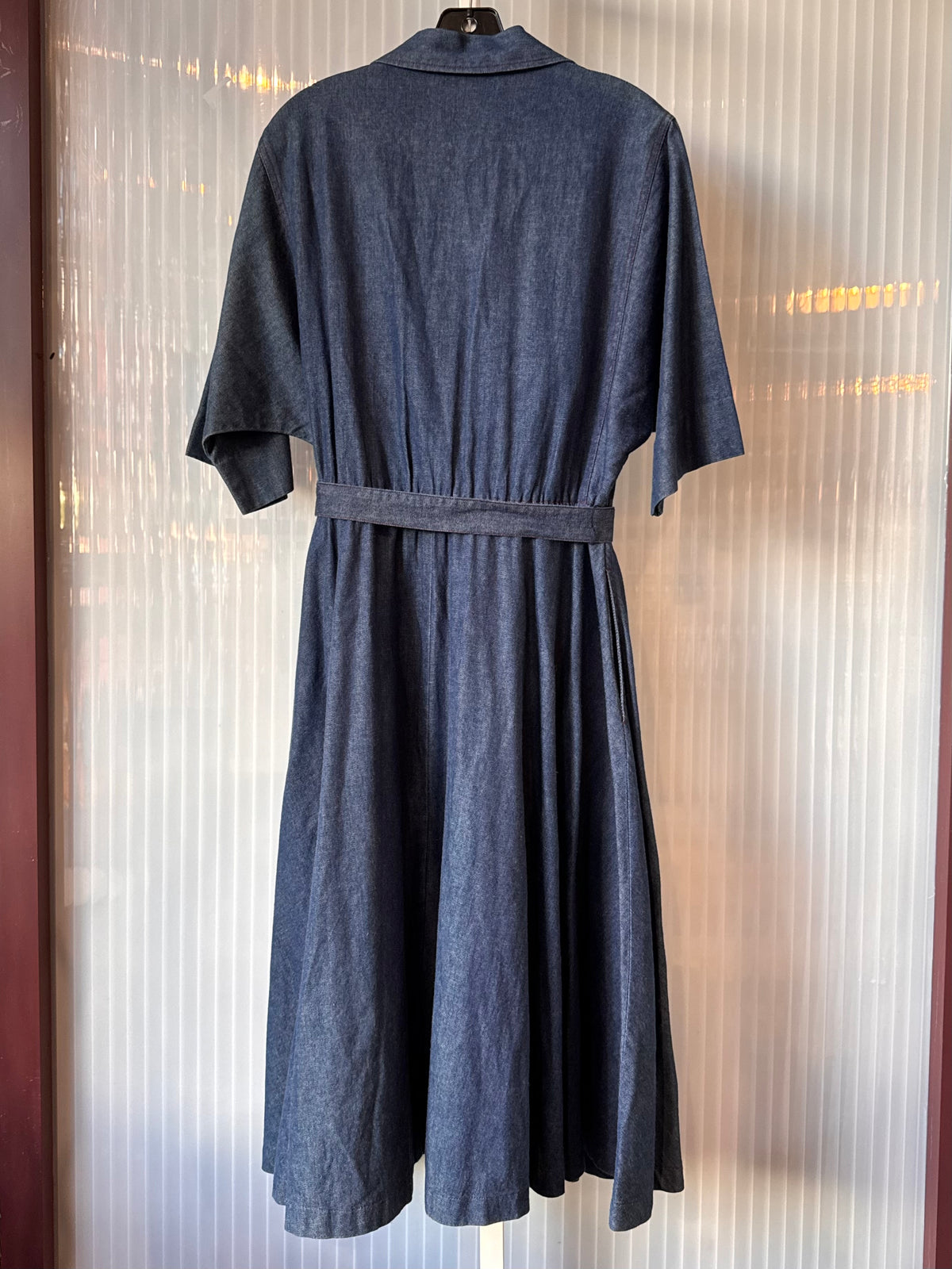 1980s Avon Blue Denim Button-Up Dress