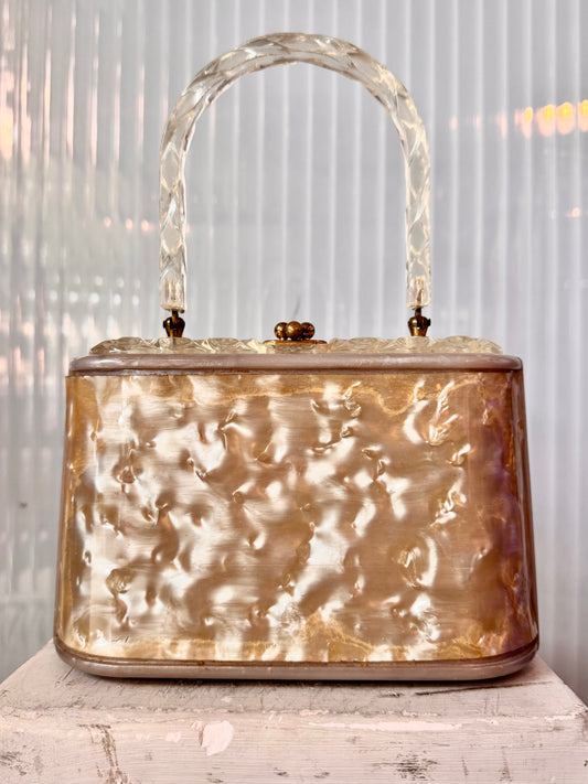 1950s Cream Lucite Handbag