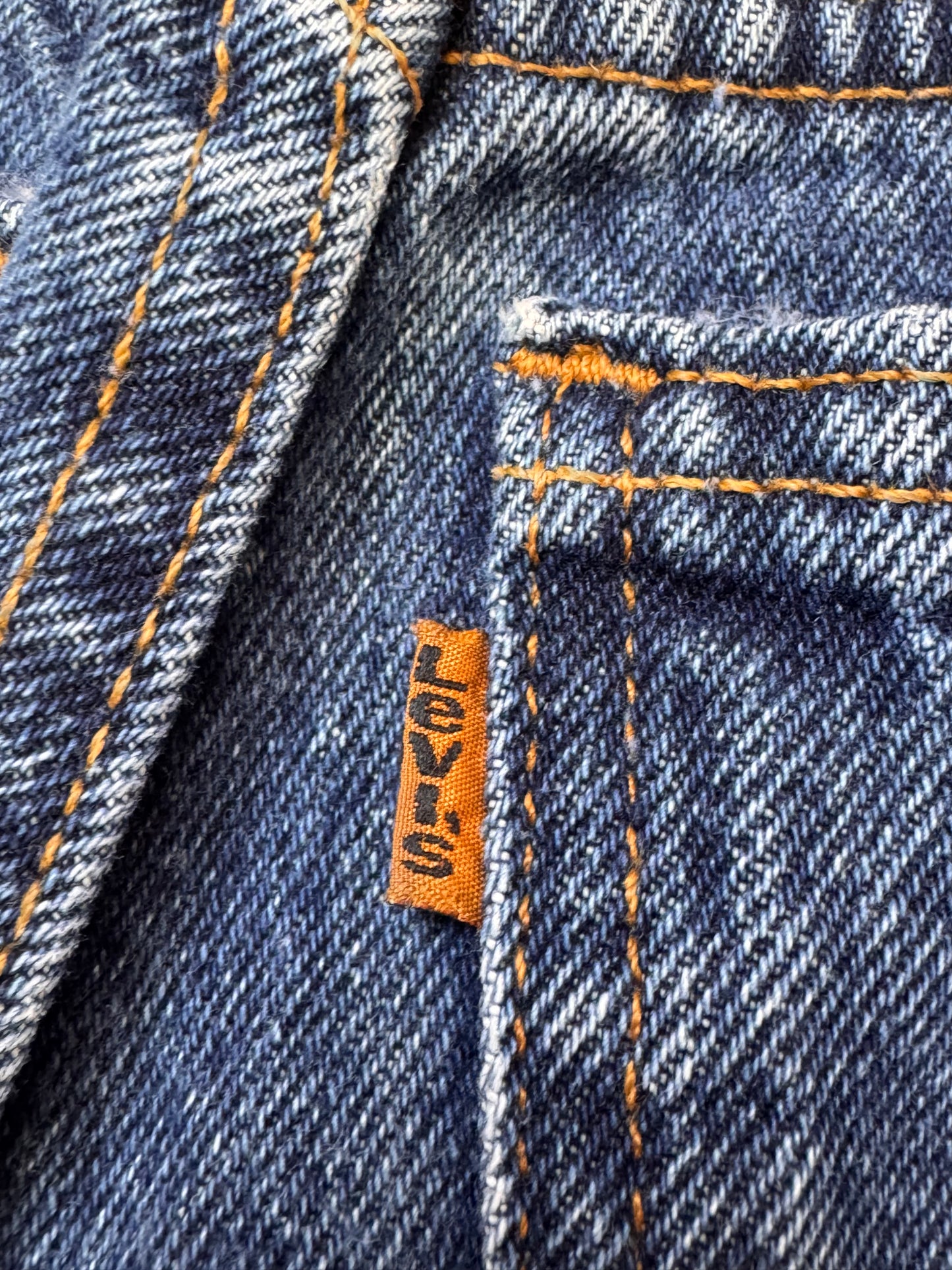 1980s Orange-Tab Levi's Blue Jeans