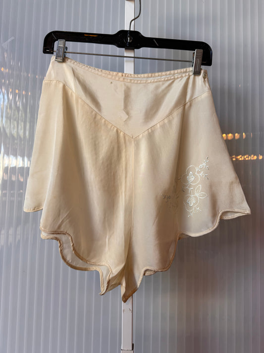 1930s Tap Shorts with Floral Embroidery
