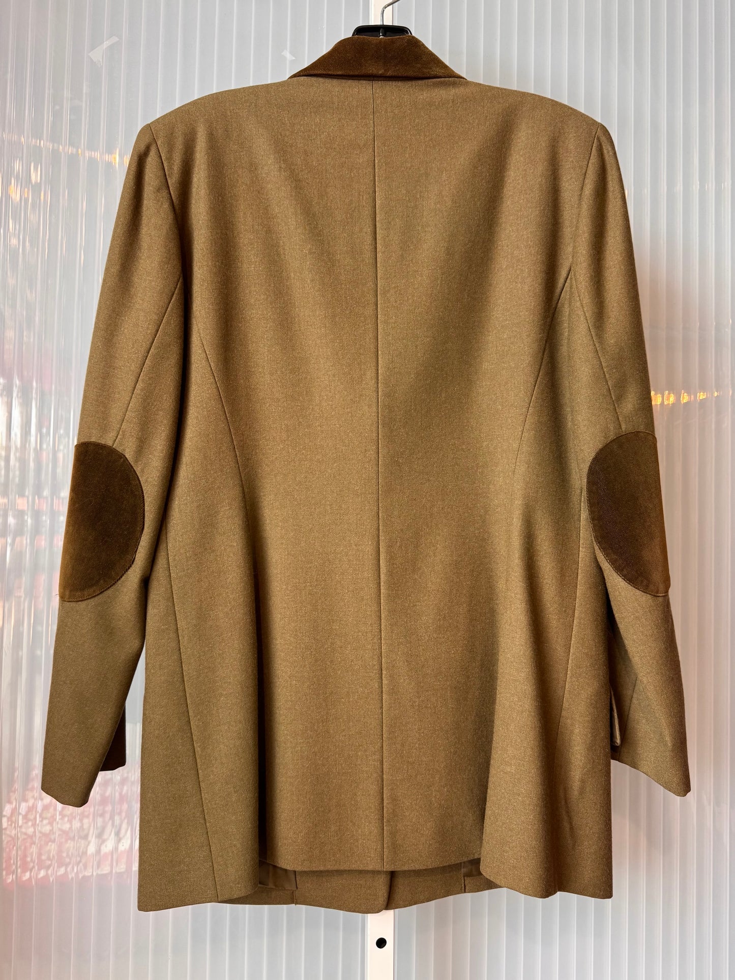 Burberrys Jacket & Skirt Suit Set w/ Corduroy Elbow Patches & Lapel