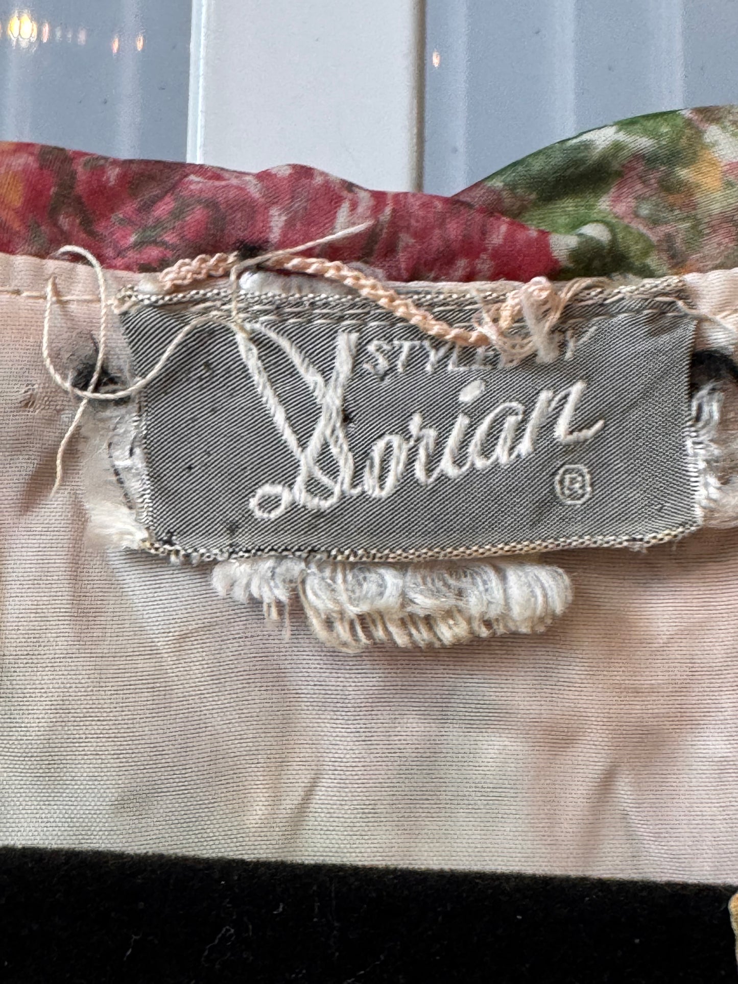 1950s Pink & Green Floral Button Front Nightgown