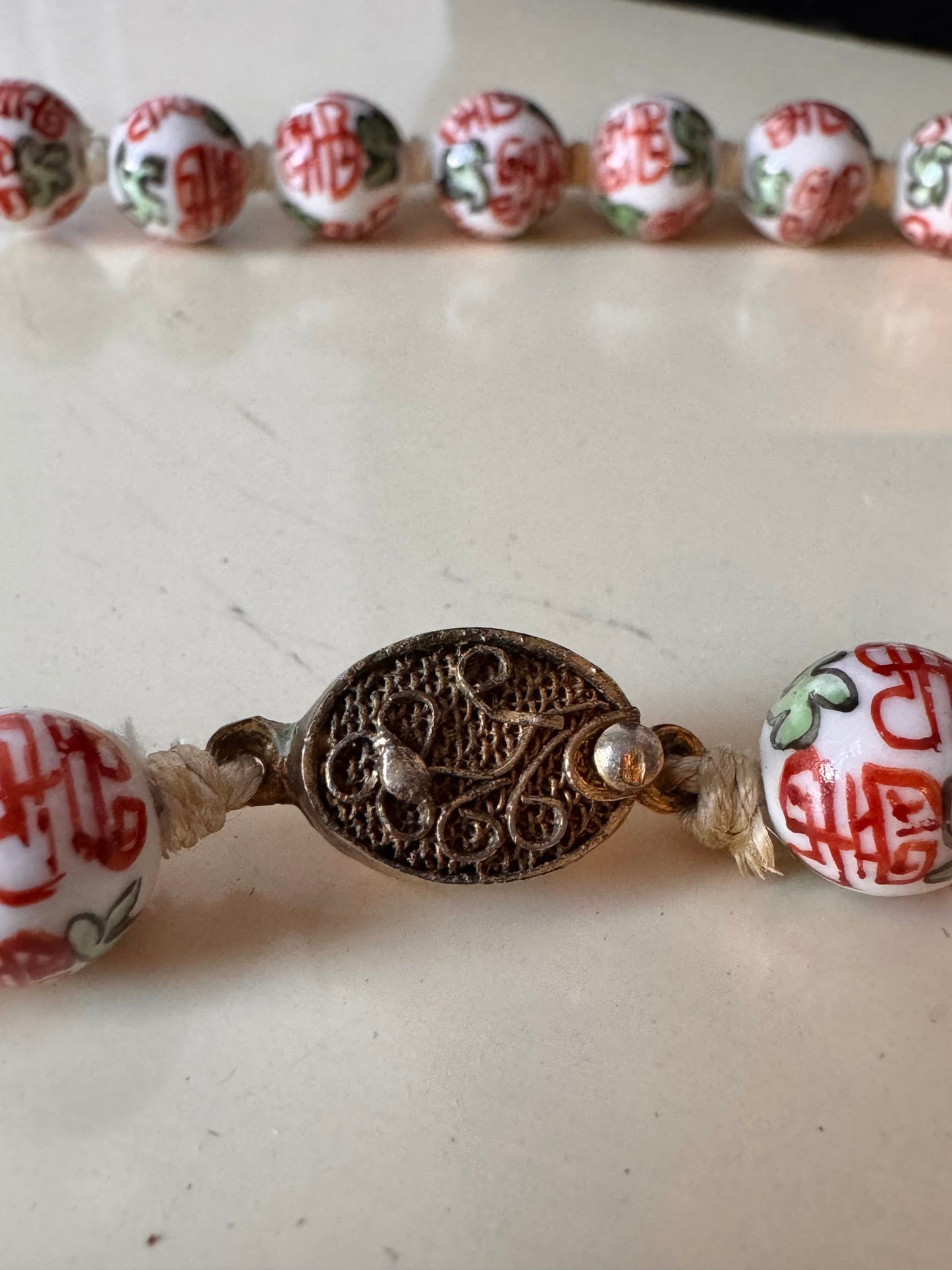 Hand painted Chinese Beaded Necklace