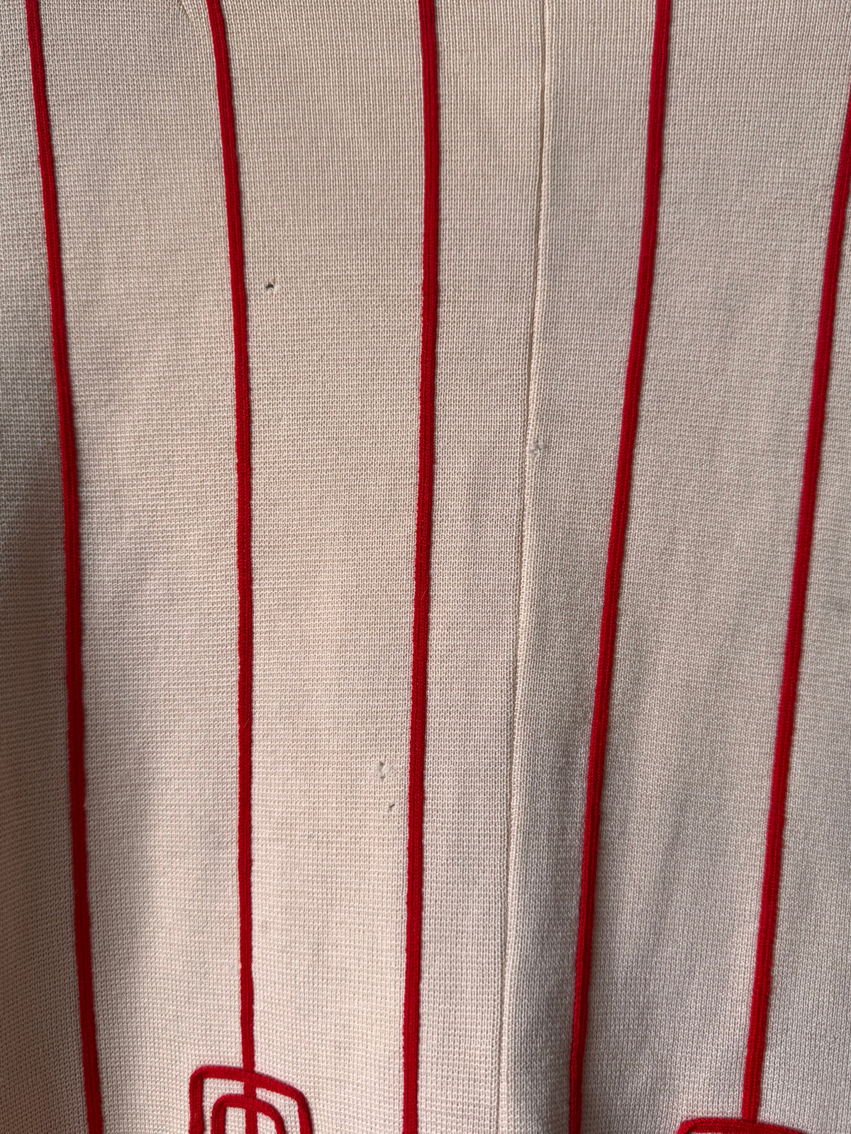 1960s Red-Pinstripe Cream Dress Coat