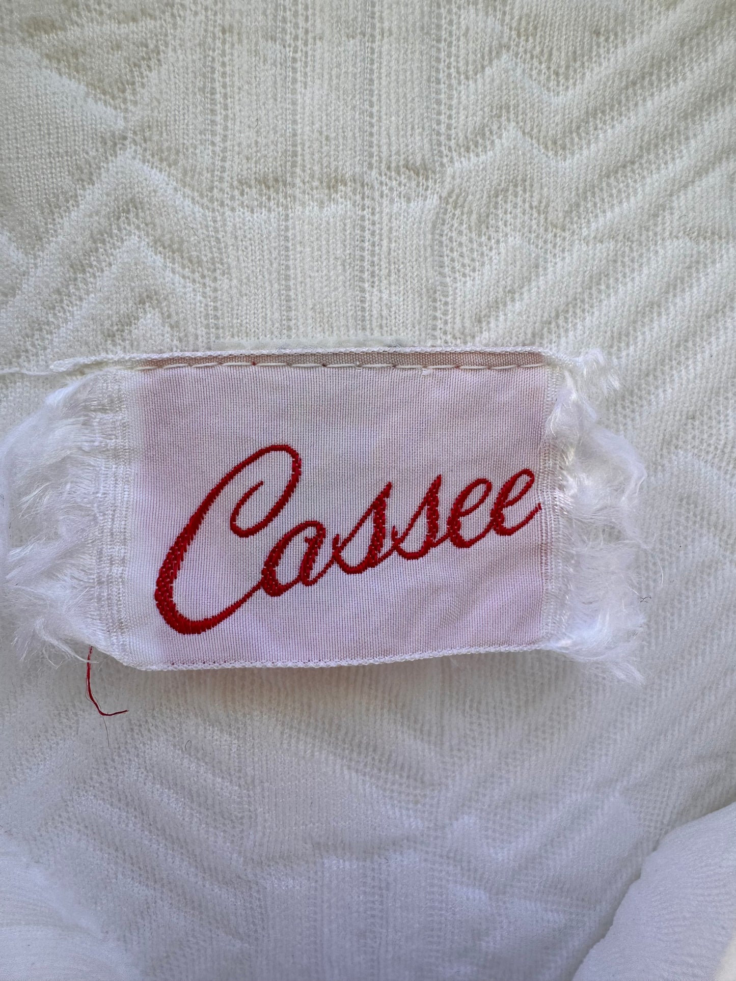 1970s White Polyknit Zip-up Dress