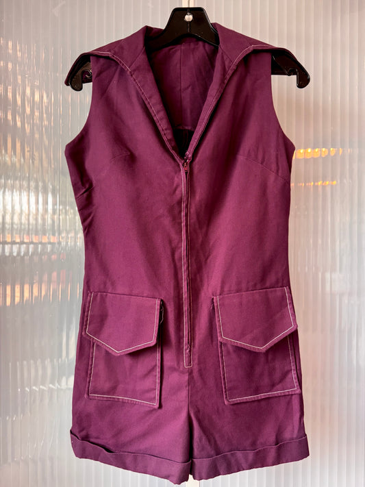1970s Western-Style Purple Romper