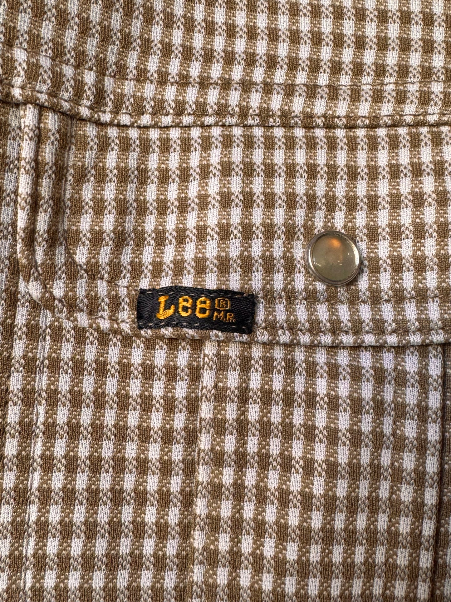 1970s Lee Cream & Tan Plaid Shacket