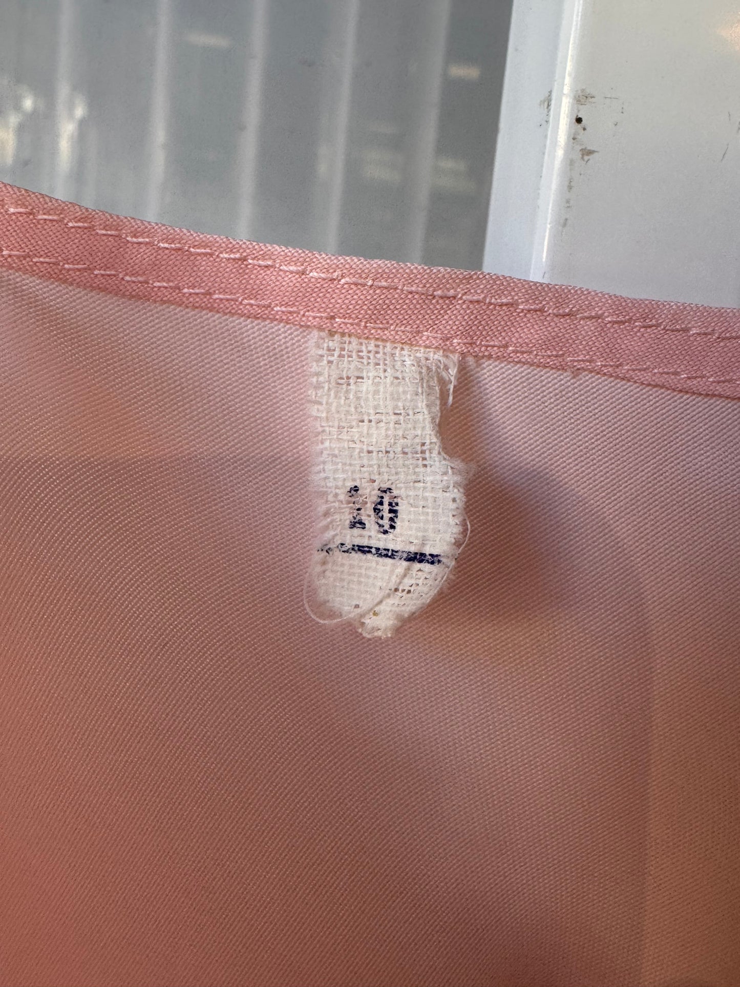 1950s Light Pink Slip with White Scalloped Lace Trim