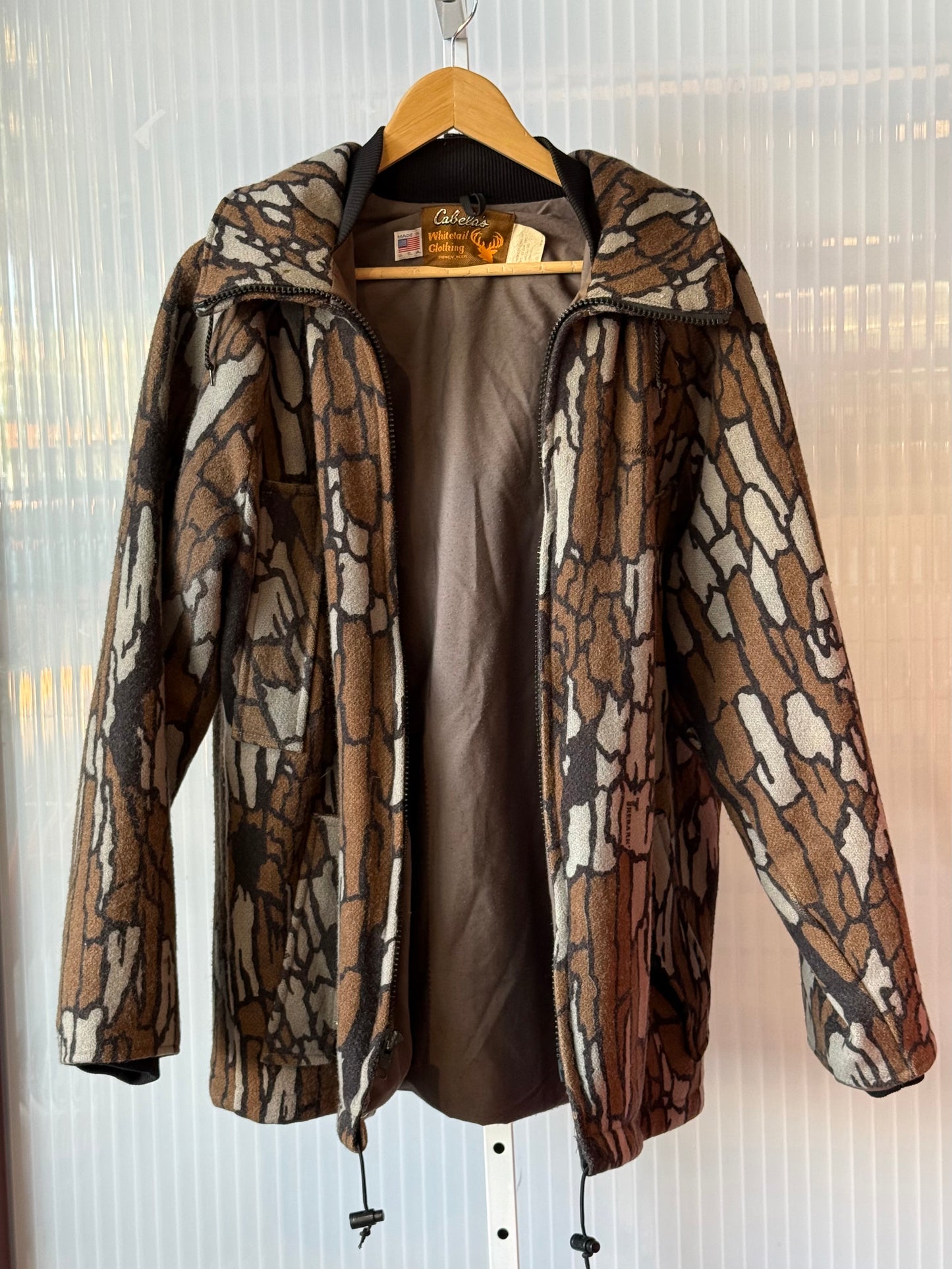 1980s Cabela's Bark Camo Wool Hunting Jacket