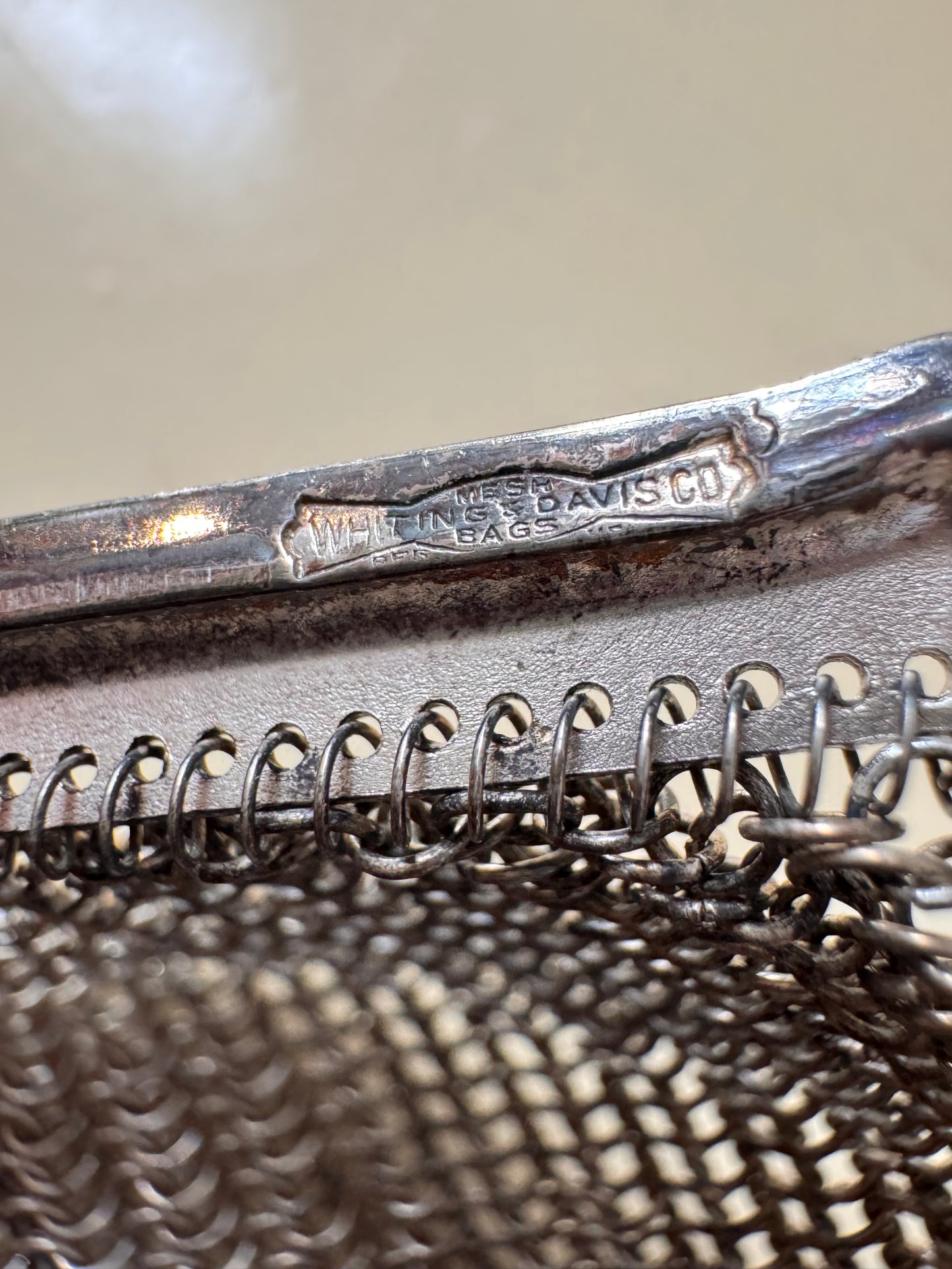 1920s Silver Chainmail Metal Evening Bag