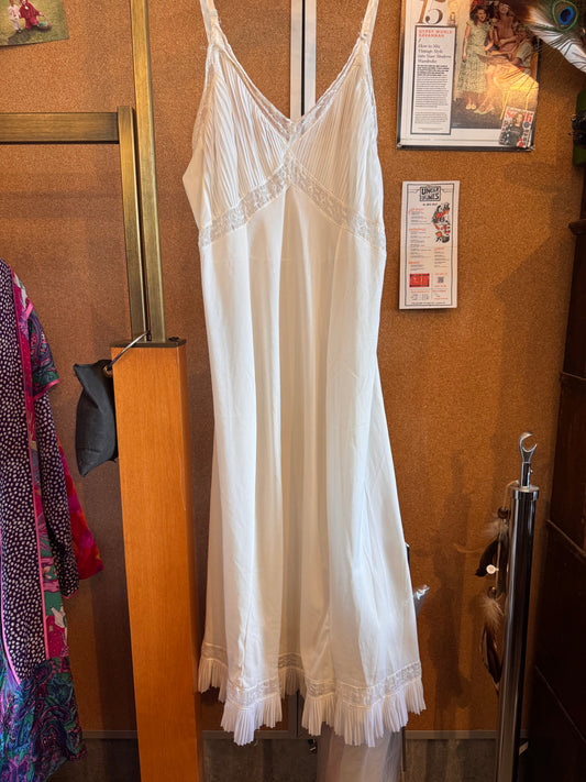 1950s White Pleated Slip