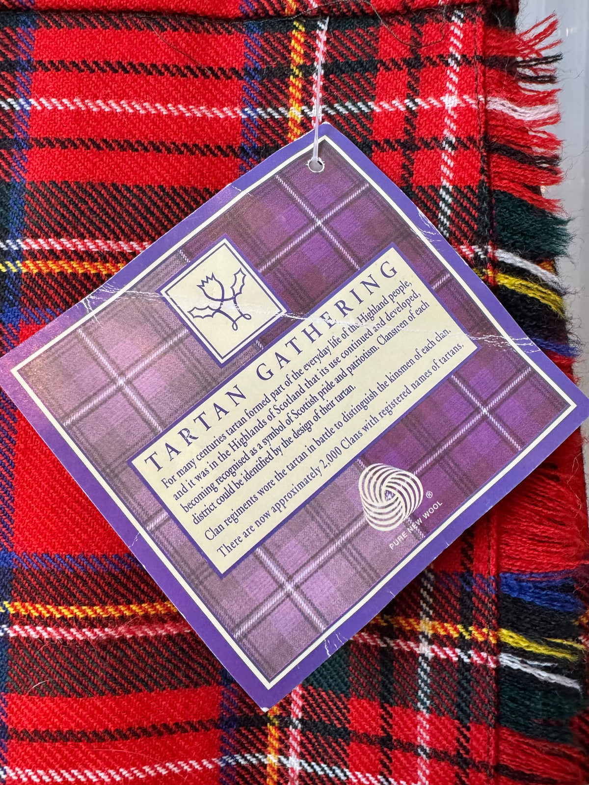 1990s Deadstock Red Tartan Wool Kilt