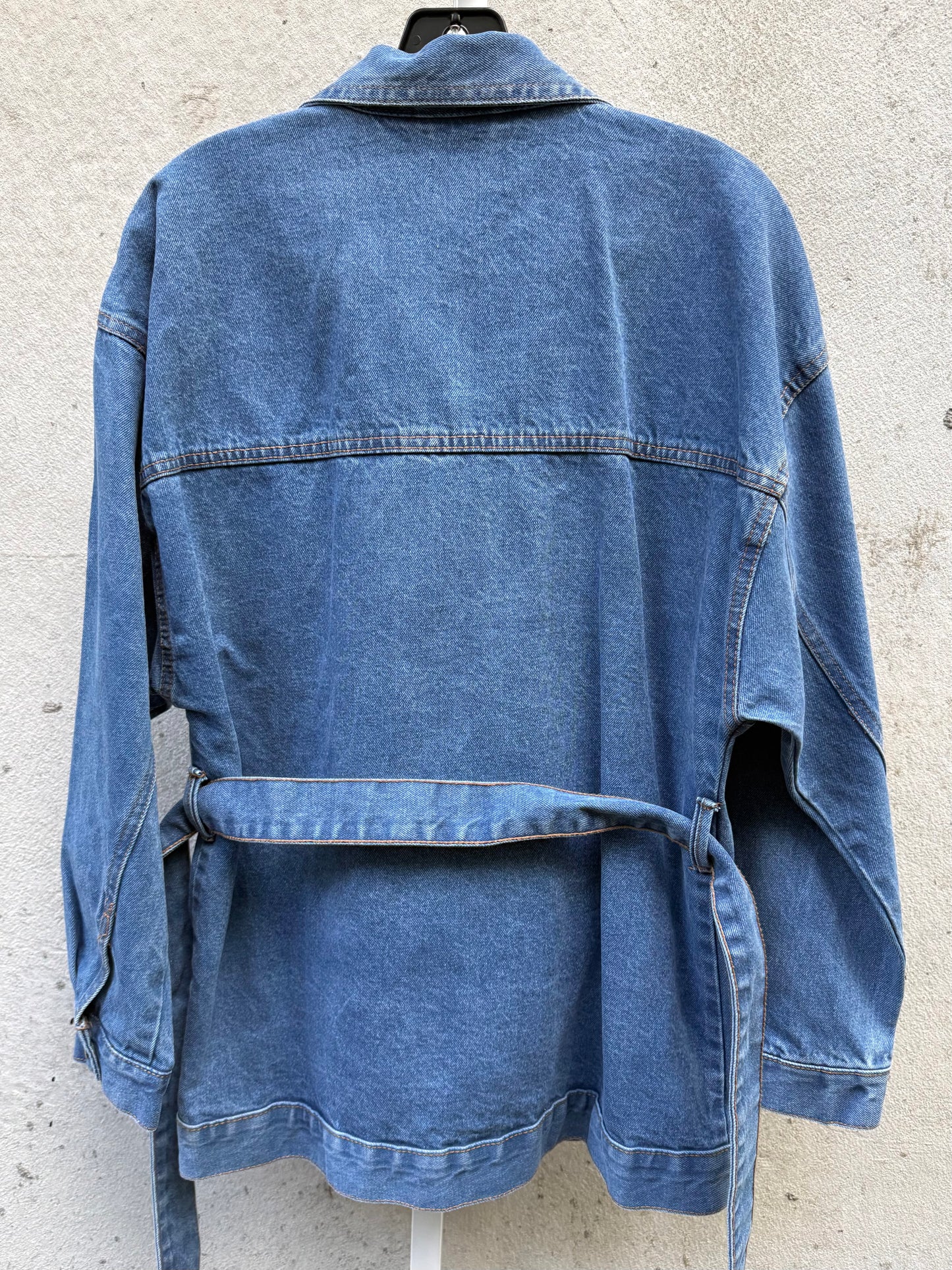Denim Jacket with Waist Sash