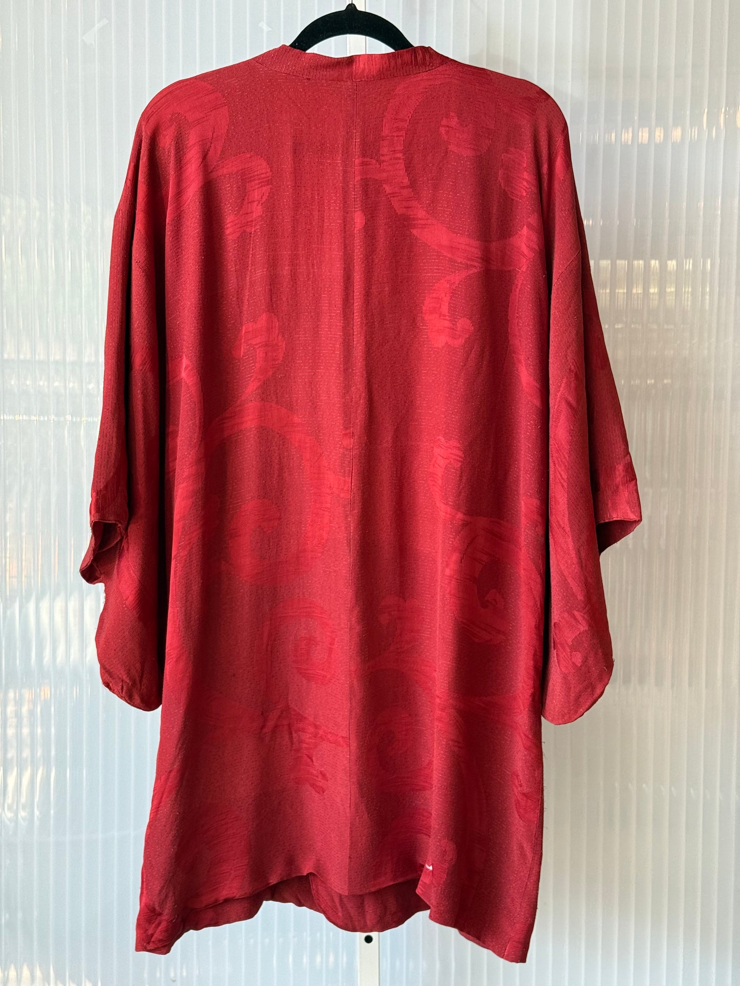 Deep Red Haori w/ Cream & Orange Lining