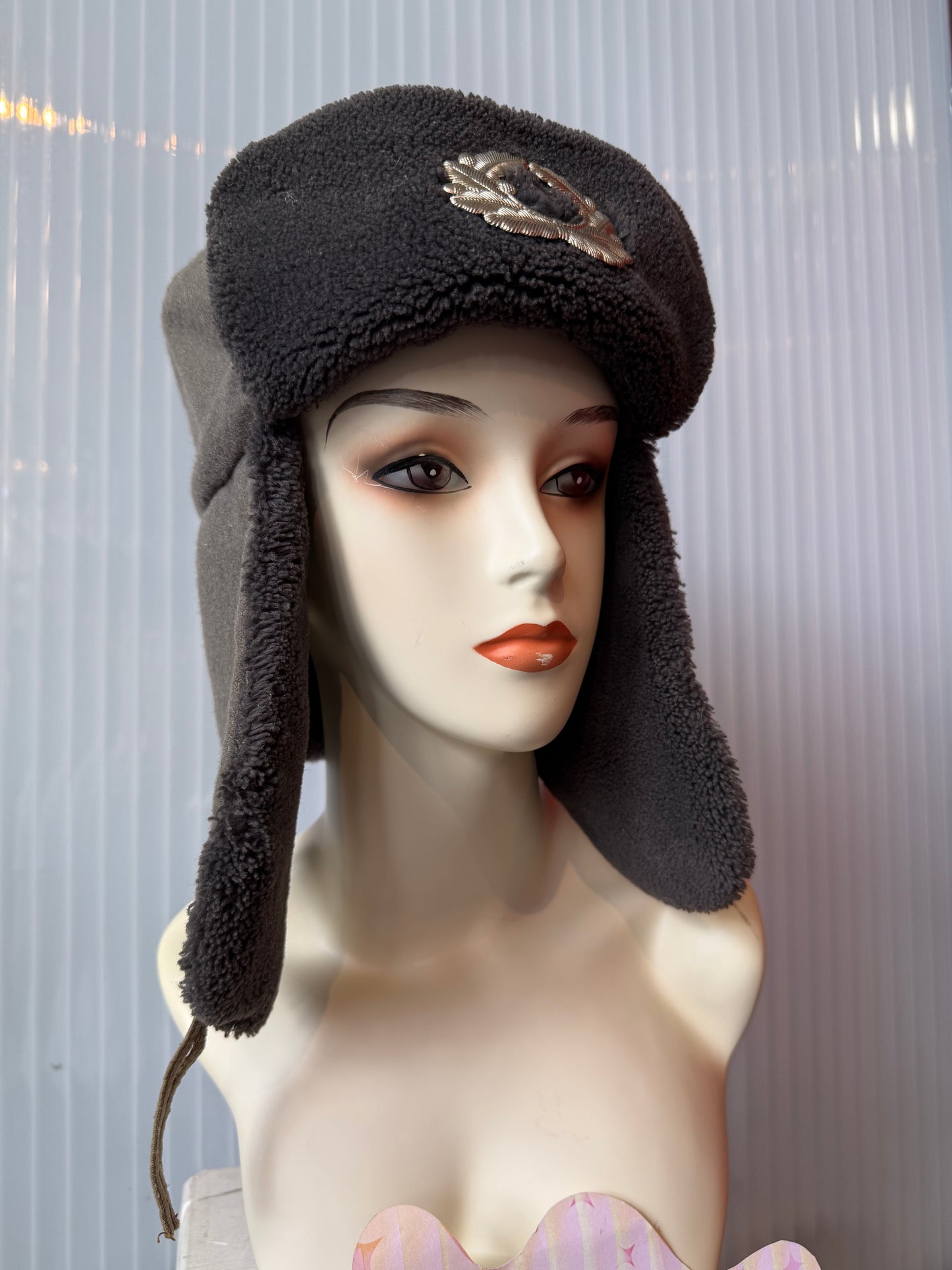 1970s Grey German Army Ushanka with Fur Lining