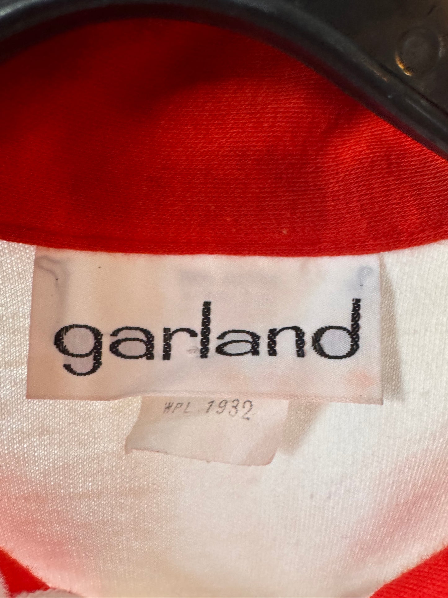 1990s White & Red Striped Point Collar Polo Shirt