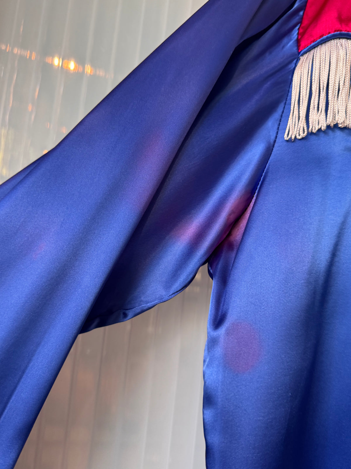 1980s Red White & Blue Satin Western Pearl-Snap Shirt