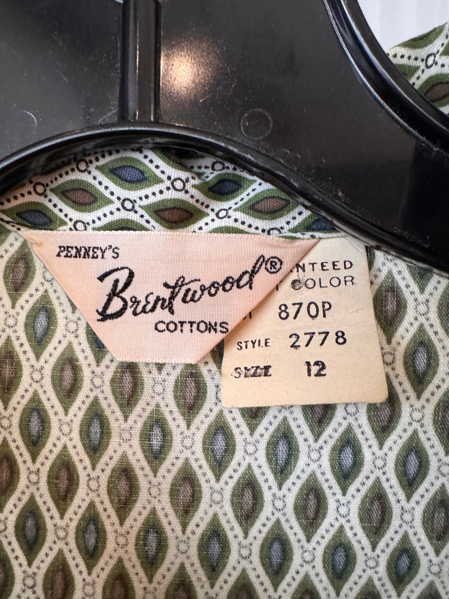 1950s Green Shirtwaist Dress