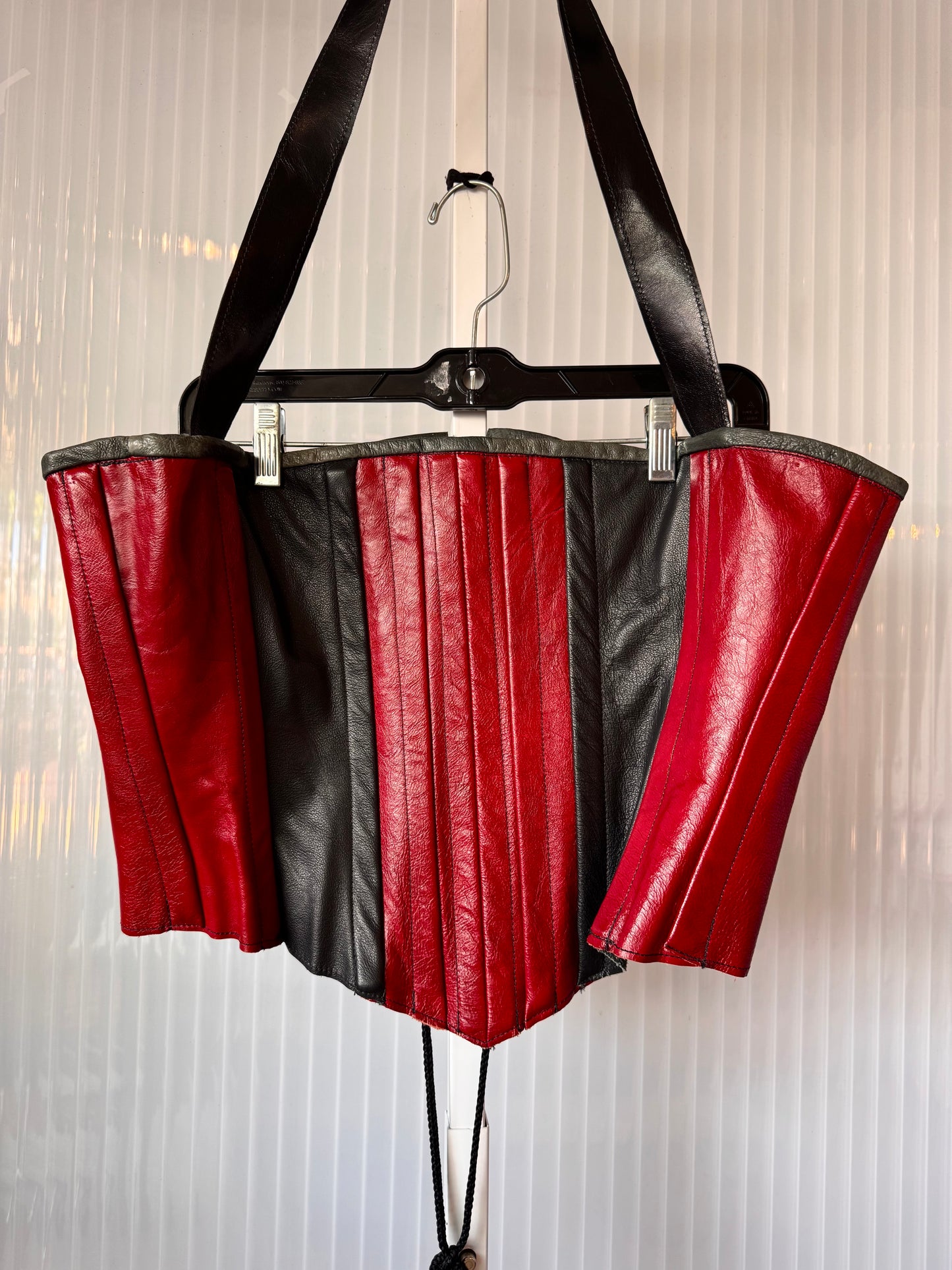 Red & Black Leather Corset