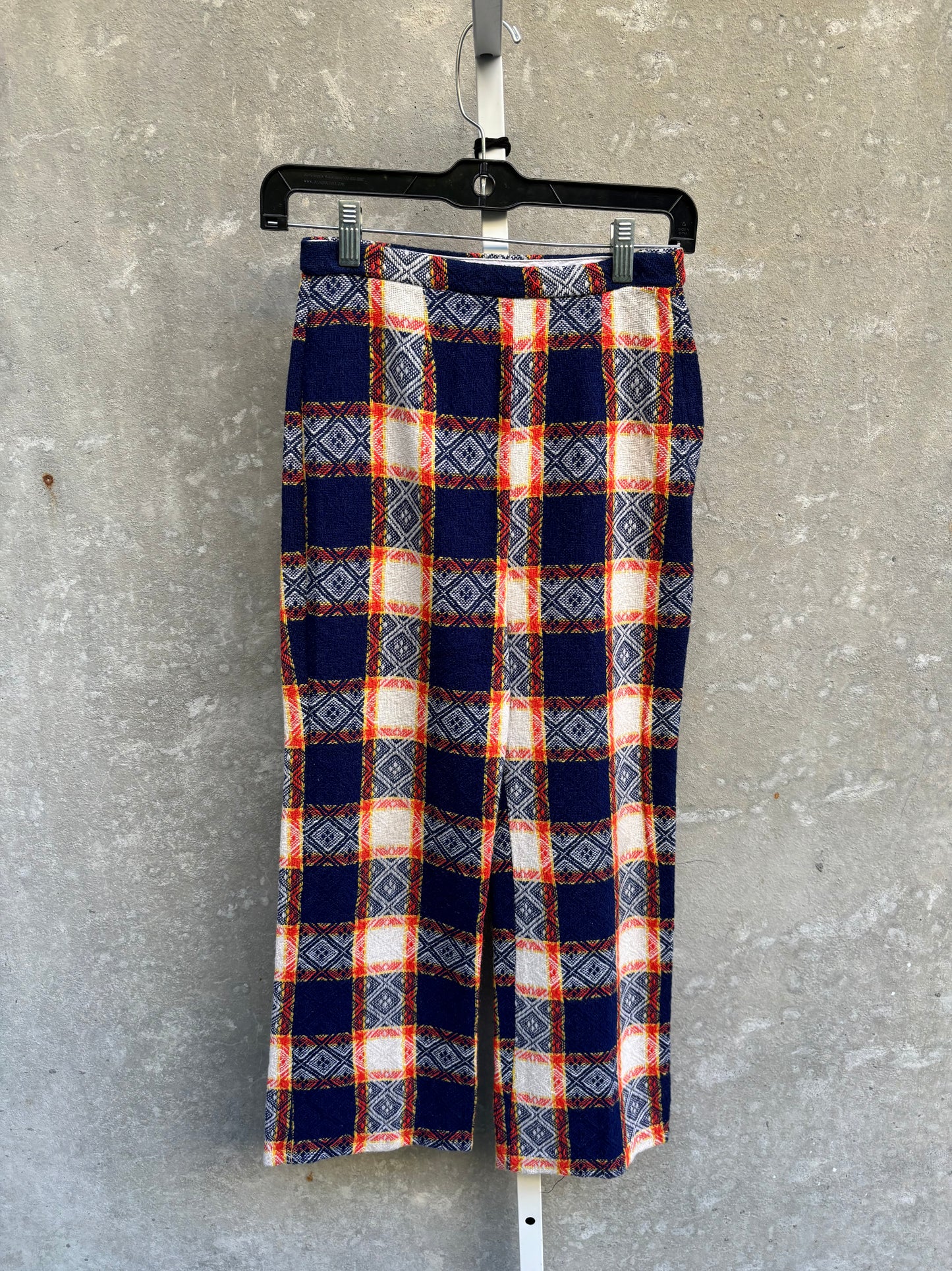 1960s Blue & Orange Checked Pants