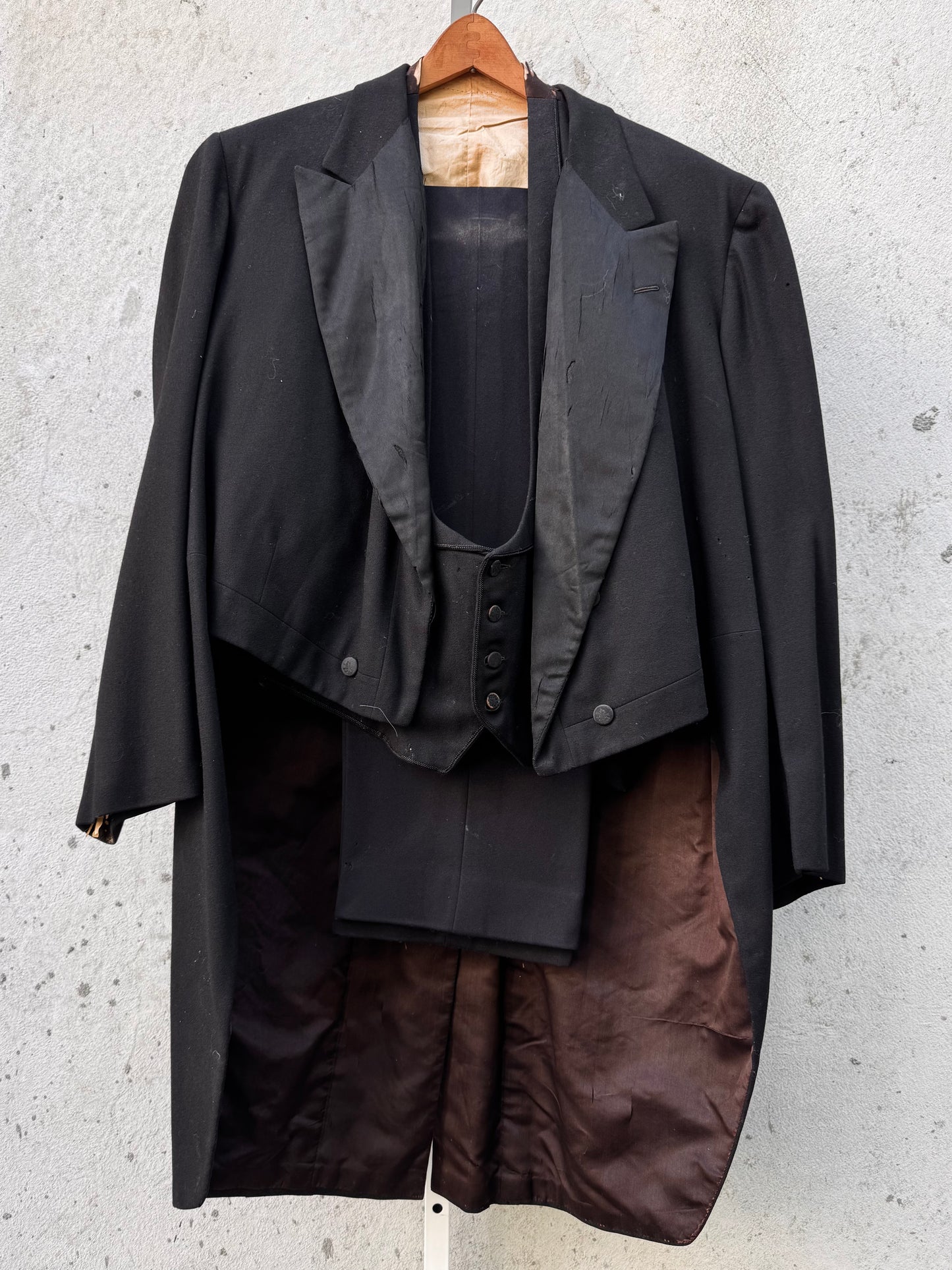 Edwardian Era Black Tailcoat Vest & Pants Set