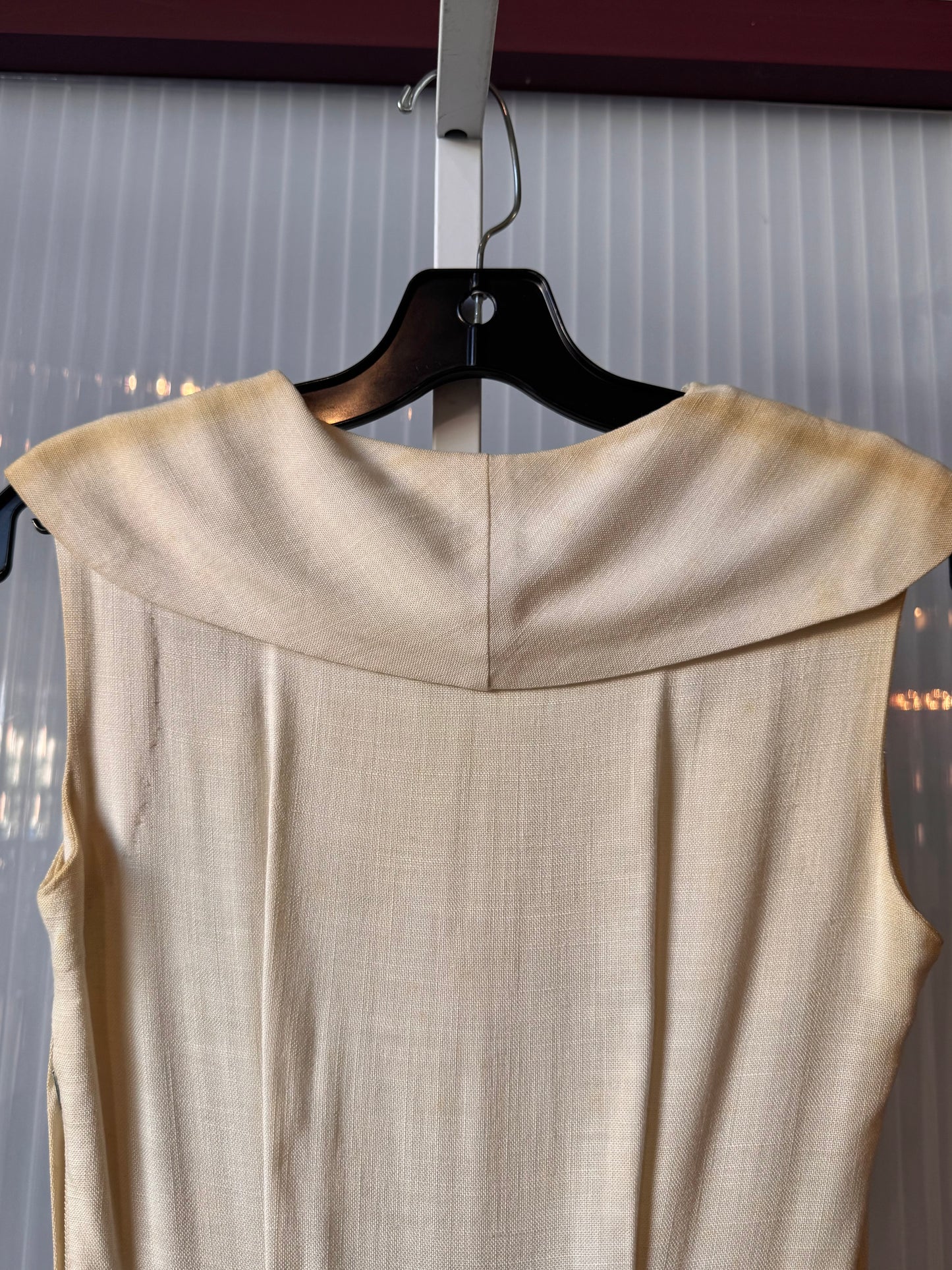 1960s Off-white Peter-Pan collar Pleated Dress