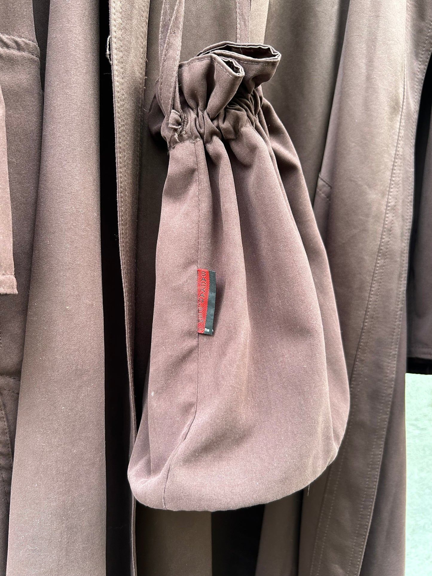 1990s Sackables Brown Reversible Rain Coat & Bag