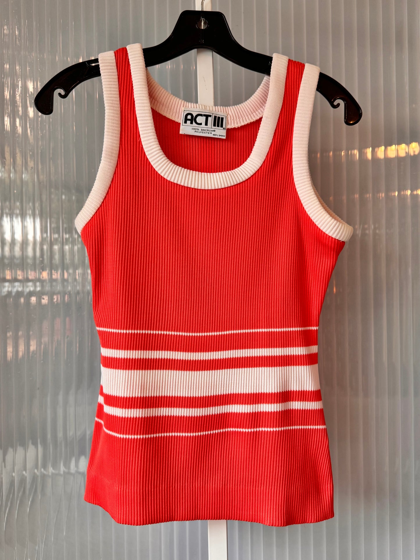 1980s Tangerine & White Tank Top