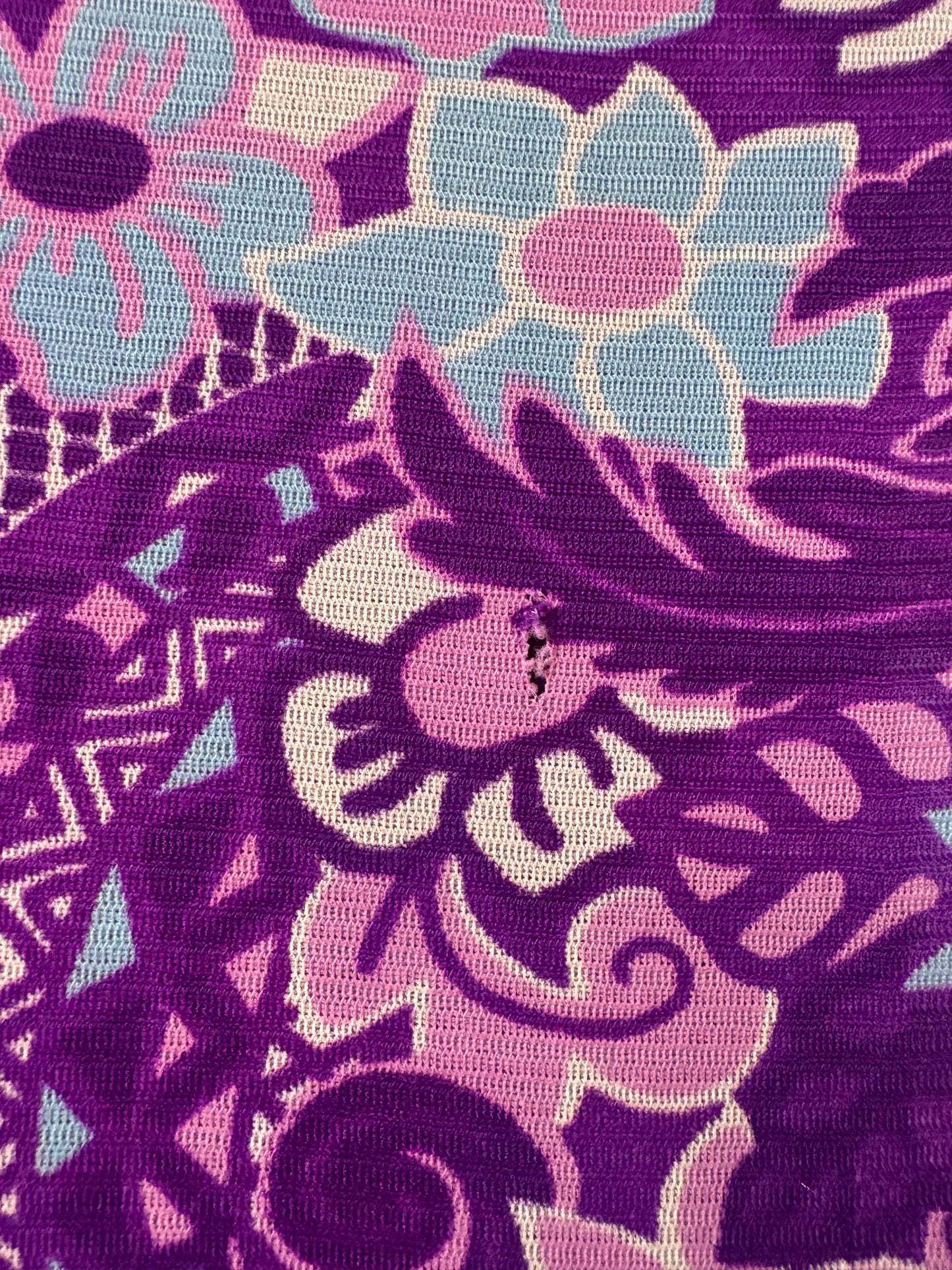 1960s Purple Floral Mod Dress