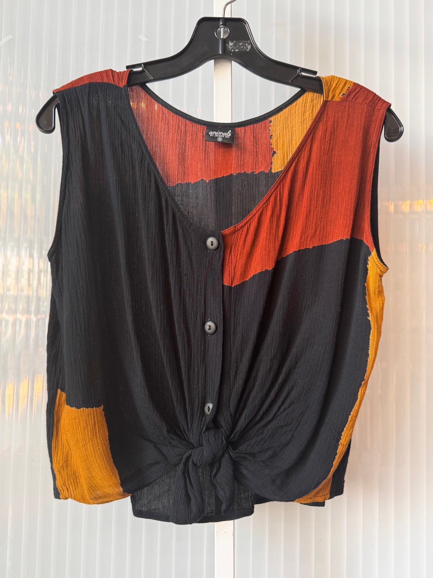 1990s Black Brown & Ochre Tank Top & Skirt Set