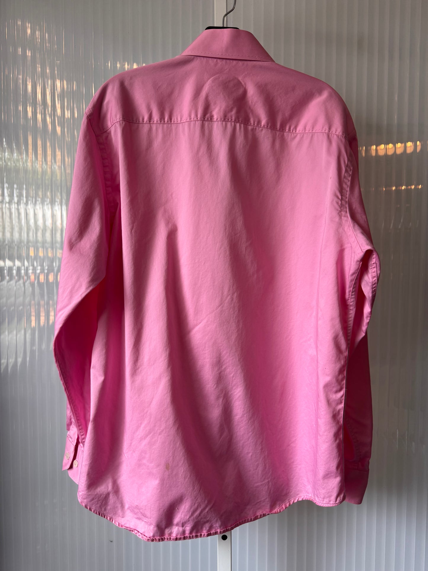 1990s / Y2K Bugatchi Pink Button Up Shirt