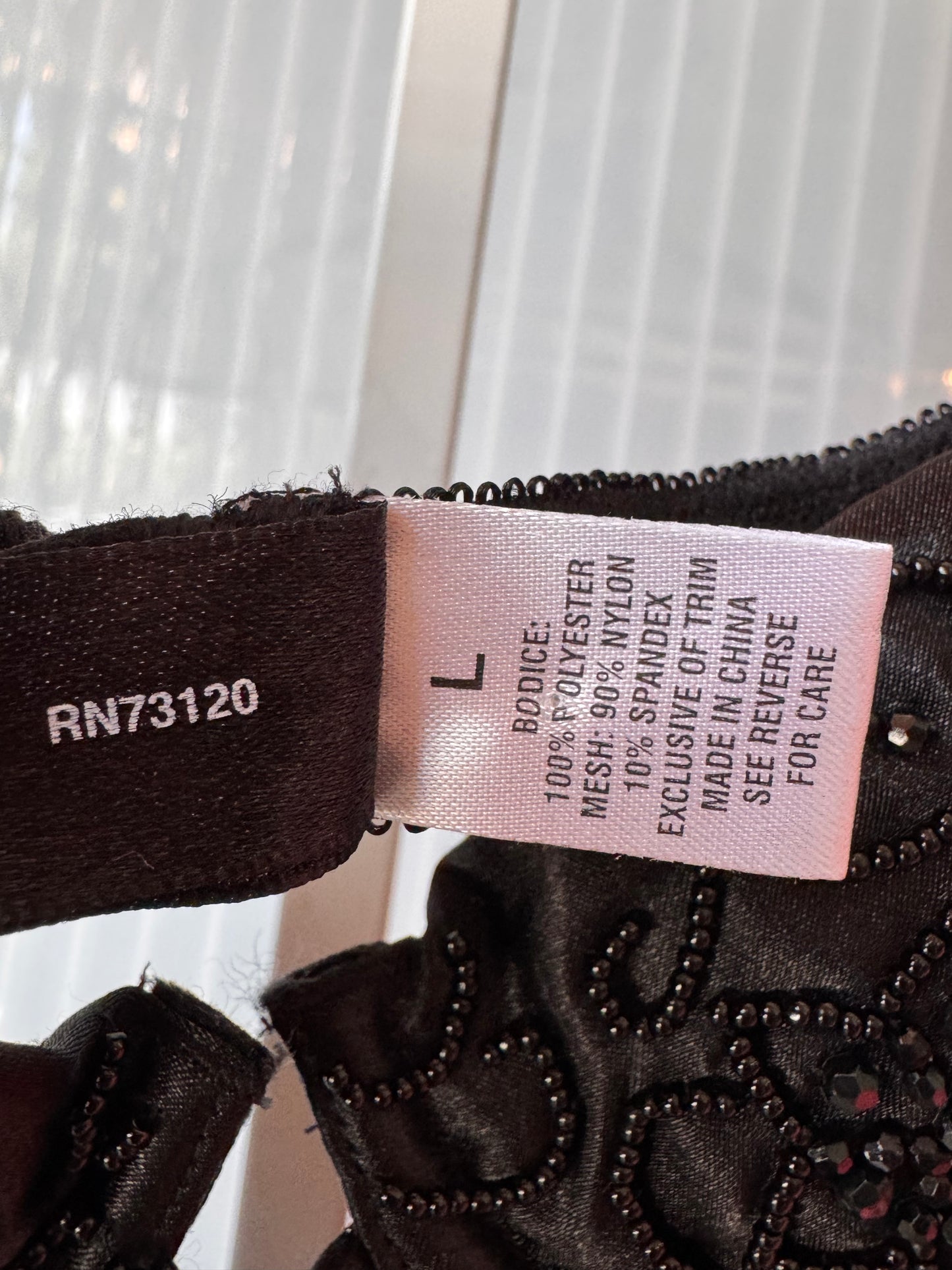 Y2K Fredericks of Hollywood Black Beaded Lingerie